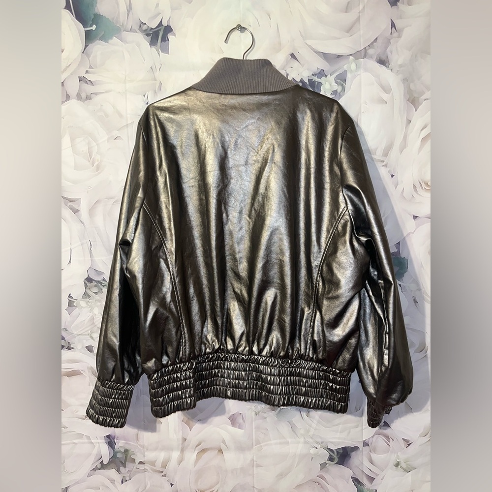Vintage Rocawear Metallic Gold Jacket Faux Leather Y2K Bomber Women’s Size 1X​ - Picture 5 of 8